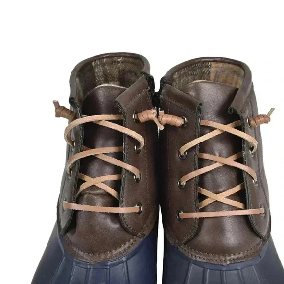 Skechers Rubber Pond Washed Out Duck  Boots Waterproof Blue Brown Size 8 - Picture 7 of 9